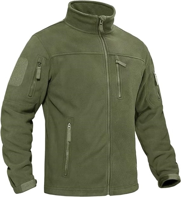 Double Zipper Military Fleece Tactical Jacket Breathable Sustainable