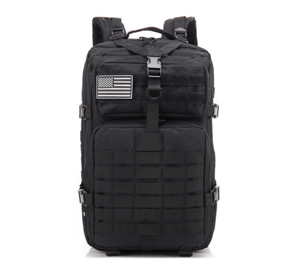 45L Black Army Knapsack Bag Waterproof 1000D Cordura PU Coating