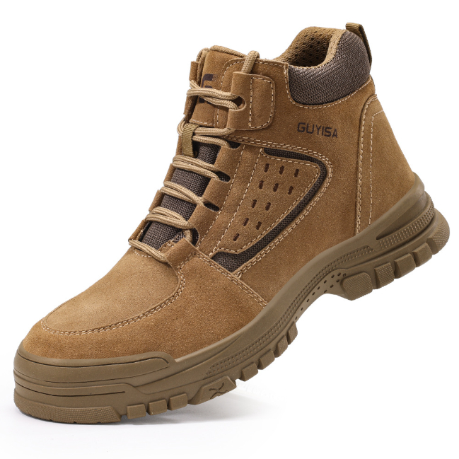 Men's Steel Toe Safety Shoes Puncture-Resistant Anti-Smash Breathable Non-Slip Comfortable Work Shoes for All Seasons